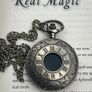 1 Scrying Black Mirror Glass Pocket Watch Necklace Divination Alter All Seeing Realms Witchcraft Image 2
