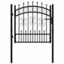 Fence Gate with Spear Top Black 103x100 cm Image 3