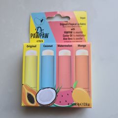 Dr PawPaw 4 Pack Original & Tropical Lip Balms