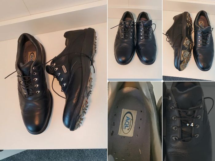 FootJoy AQL Black Leather Spiked Golf Shoes Men's UK 11 / US 12W