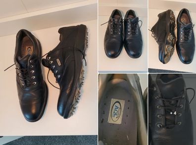 FootJoy AQL Black Leather Spiked Golf Shoes Men's UK 11 / US 12W