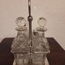Antique Silver Plate Cut Crystal Condiment Set Image 4