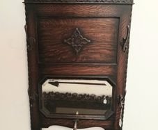 Edwardian oak hall mirror 45cm x 66cm