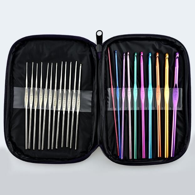 22pcs / set Knitting Tools Sweater Needles Stainless Steel Hand Sewing Set Color Sweater Knit Crochet