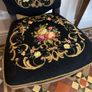Vintage needlepoint upholstered side chair. Image 3