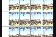 1985 Ireland Anniversaries 44p Richard Crosbie's Balloon Flight Commemorative Stamp Block of 20 with pate 1B1B1B1B and imprint (Irish Security Stamp Printing Limited) Mint Never Hinged (MNH)