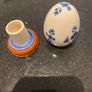 French themed Elesva hand painted porcelain egg on stand Image 4