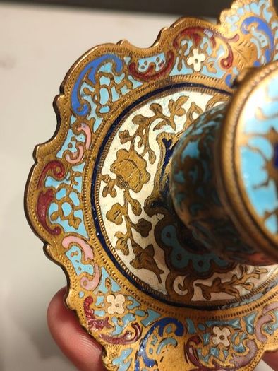 19th Century Napoleon 111 Bronze Cloisonne Ink Well