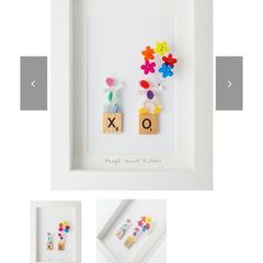 Valentine Button Character Frame Hugs and Kisses
