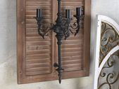 Rustic Wall Lamp  Vintage Country House Style, 3-Light Wood and Metal