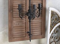 main image for ad Rustic Wall Lamp  Vintage Country House Style, 3-Light Wood and Metal