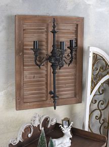 Rustic Wall Lamp  Vintage Country House Style, 3-Light Wood and Metal