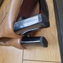 Women's ankle boots brown leather,  size 38 Image 5