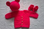 Handmade baby cardigan and dress sets newborn and  0-3 months