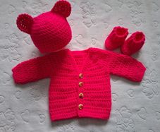 Handmade baby cardigan and dress sets newborn and  0-3 months