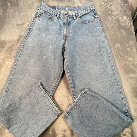 Levis 560 Mens Jeans W32 L30 Light Blue Denim Relaxed Fit Zip Fly