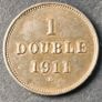 Guernesey 1911 Excellent 1 Double H coin Image 2