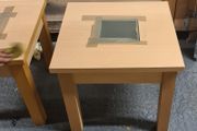 Pair of Small Side Tables with Center Glass Inserts