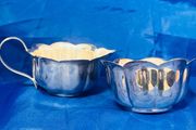 silver plate jug and sugar bowl