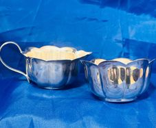 silver plate jug and sugar bowl