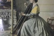 Large Framed Print, "The Lady with a Harp" by Leonard Campbell Taylor