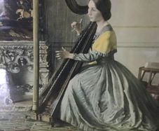 Large Framed Print, "The Lady with a Harp" by Leonard Campbell Taylor