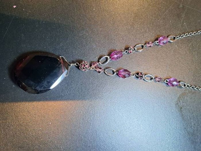 Necklace with purple stone