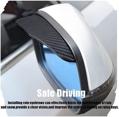 1 Pair Car Side Wing Mirror Rain Protector Cover Cap Smoke Guard Universal Carbon Fiber Rear View Side Eyebrow for SUV Truck Accessories
