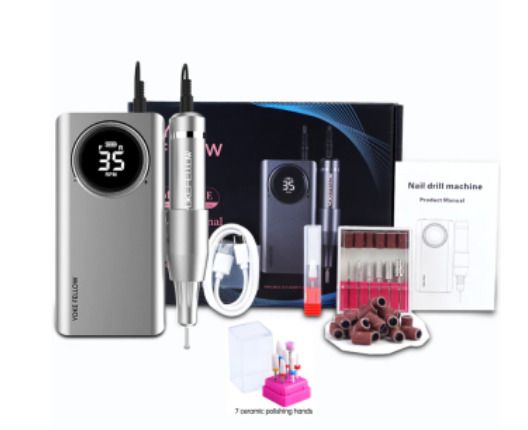 Portable Electric Nail Drill Manicure Machine For Acrylic Gel Polish Nails Sander Rechargeable Nail Art Salon Equipment