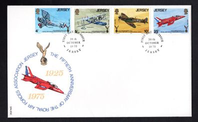 1975 Jersey 50th Anniversary of Royal Air Forces Association Commemorative Stamps First Day Cover (FDC)