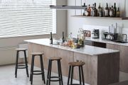 Bar Stools Set of 4, 64CM Kitchen Breakfast Bar Stools Chairs with Footrest