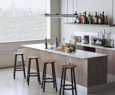 Bar Stools Set of 4, 64CM Kitchen Breakfast Bar Stools Chairs with Footrest