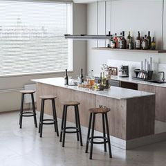 Bar Stools Set of 2, 64CM Kitchen Breakfast Bar Stools Chairs with Footrest