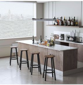 Bar Stools Set of 2, 64CM Kitchen Breakfast Bar Stools Chairs with Footrest