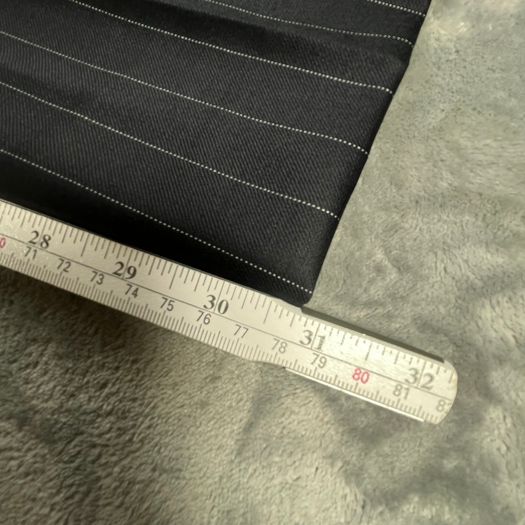 Samuel Windsor Mens Pinstripe Wool Suit 40R W36 Navy Stripe Classic Fit