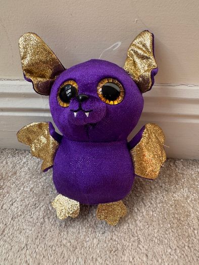 Ty Beanie Boos COUNT the Purple Halloween Bat approx. 6" Used Please see photos