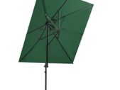 Cantilever Umbrella with Double Top Green 250x250 cm