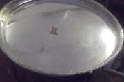 a antique silver plate gallery tray old sheffiel plate