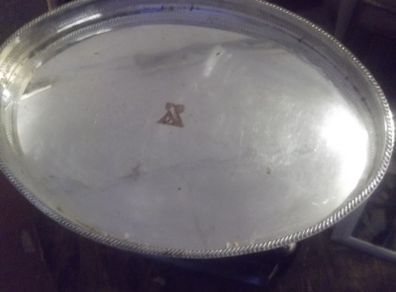 a antique silver plate gallery tray old sheffiel plate