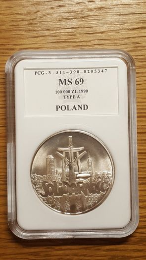 Poland 100000 zlotych 1990 solidarity silver coin