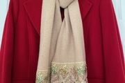 Alice Hannah Lambswool/Angora Lace Edge Scarf