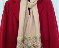 Alice Hannah Lambswool/Angora Lace Edge Scarf