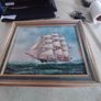 Framed oil of a sailing ship on board signed Y. Jones Image 10