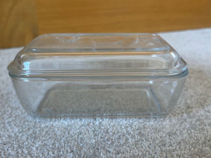 Vintage Glass Butter Dish with Cow Design