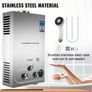 250110 VEVOR 6L LPG Water Heater Propane Gas Tankless Instant Boiler With Shower Image 6