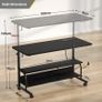 Standing Desk with Power Outlets & USB, Height Adjustable Desk (70-104cm) on Wheels, Small Portable Computer Desk for Home Office, Slim C-Shaped Study Table & Mobile Bedside Laptop Desk Black Image 2