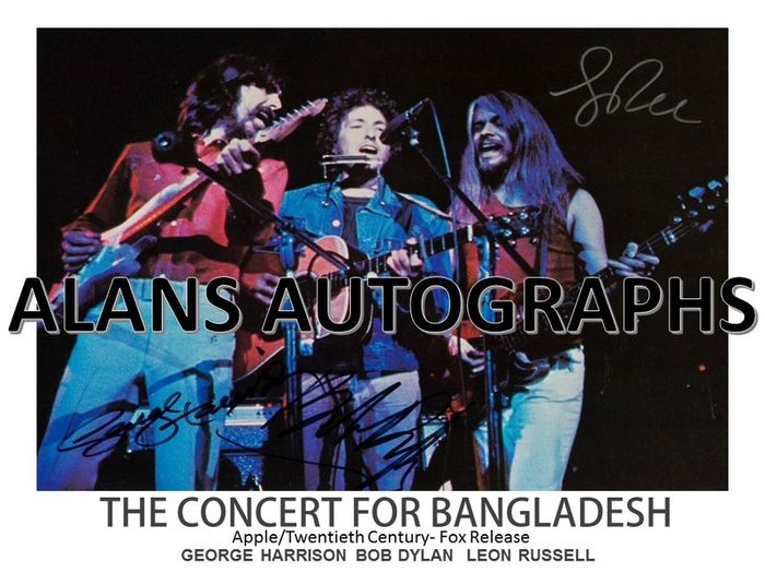 George Harrison Bob Dylan  Leon Russell  Autograph