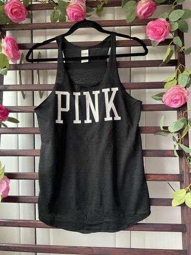 slerpwear Victoria secrets pink black sleepwear vest top size small