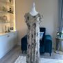 Ladies Beige & Mocha Long Dress with Cap Sleeves from Viyella Image 4