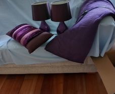 Lamps cushions and throw
